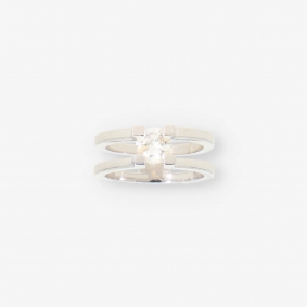 Anillo solitario oro blanco 18kt con brillante | Comprar anillos de segunda mano