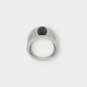 Anillo Tous en oro blanco 18kt con brillantes negros | Comprar joyas y relojes Tous de segunda mano | Comprar anillos de segunda mano