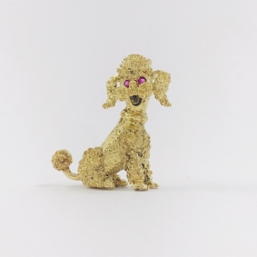 Broche forma de perro en oro 18kt | Comprar broches de segunda mano