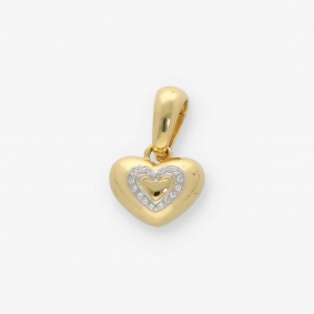 Colgante Chimento corazón en oro blanco 18kt con brillantes. | Comprar anillos de segunda mano