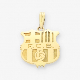 Colgante con el escudo del Barcelona en oro 18kt | Comprar colgantes de segunda mano