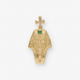 Colgante Faraón en oro 18kt con esmeralda | Comprar colgantes de segunda mano