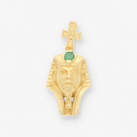 Colgante Faraón en oro 18kt con esmeralda | Comprar colgantes de segunda mano