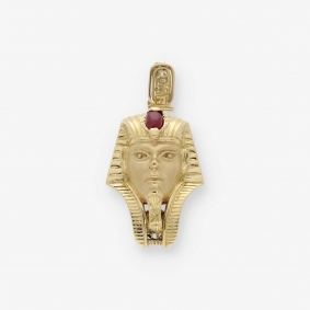 Colgante Faraón en oro 18kt con rubí | Comprar colgantes de segunda mano