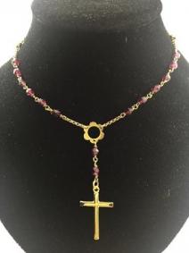 Collar tipo rosario en oro con piedras de color | Comprar collares de segunda mano