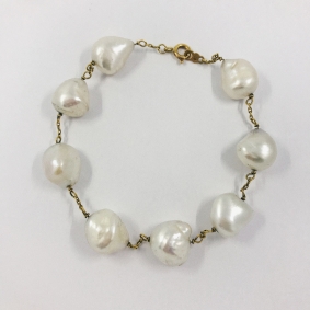 Pulsera en oro 18kt con perlas. | Comprar pulseras de segunda mano