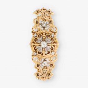 Pulsera reloj vintage en oro 18kt con brillantes | Comprar reloj segunda mano