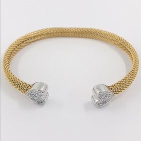 Pulsera Tous en oro bicolor 18kt con brillantes | Comprar joyas y relojes Tous de segunda mano | Comprar pulseras de segunda mano