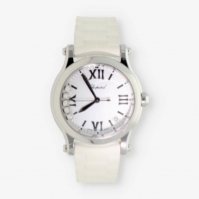 Reloj Chopard Happy Sport con brillantes y documento 278582-3001 | Comprar relojes y joyas Chopard de segunda mano | Comprar reloj segunda mano