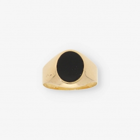 Sello en oro 18kt con onix | Comprar anillos de segunda mano
