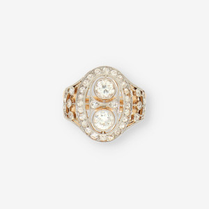 Anillo vintage en oro 18kt con Diamantes