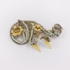 Antiguo broche de oro y perlitas