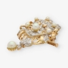 Broche de oro con diamantes y perlas