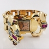 Pulsera reloj vintage en oro 18kt con brillantes